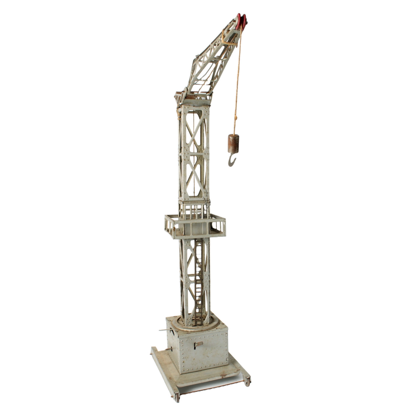 Rare Joustra Toy Crane from France ca. 1950–1965 | Mechanical Metal Crane