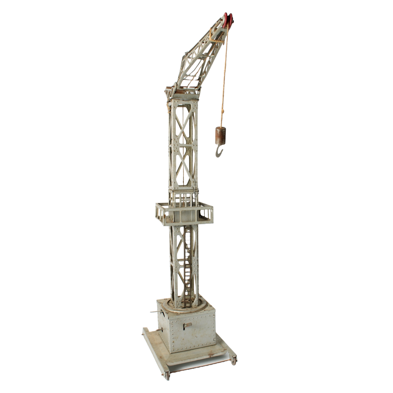Rare Joustra Toy Crane from France ca. 1950–1965 | Mechanical Metal Crane