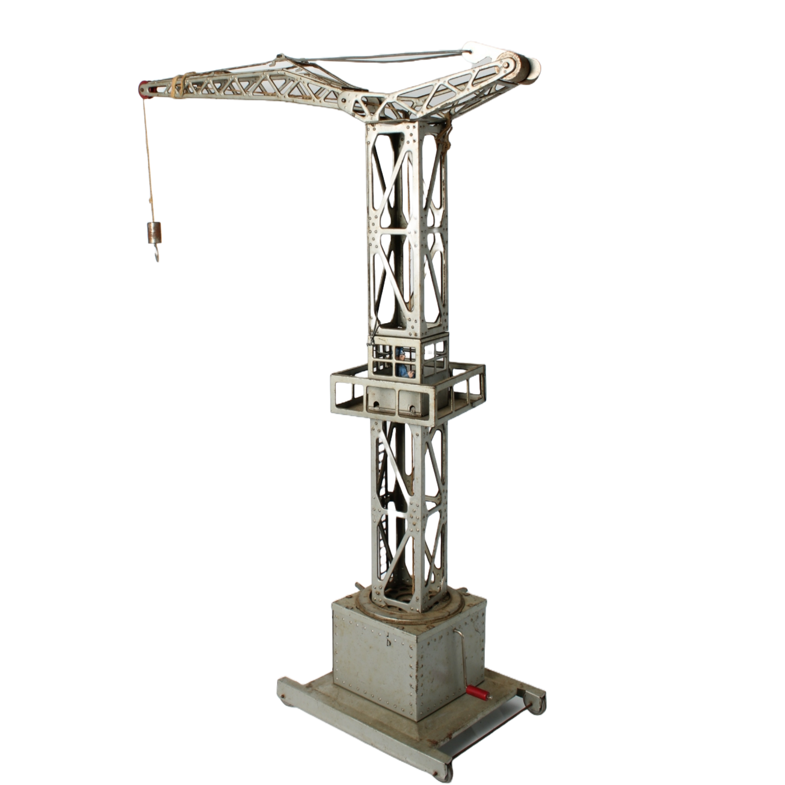 Rare Joustra Toy Crane from France ca. 1950–1965 | Mechanical Metal Crane