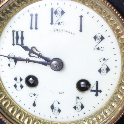 Exclusive Antique Mantel Clock Set with Candelabras by "Gussinklo Utrecht"