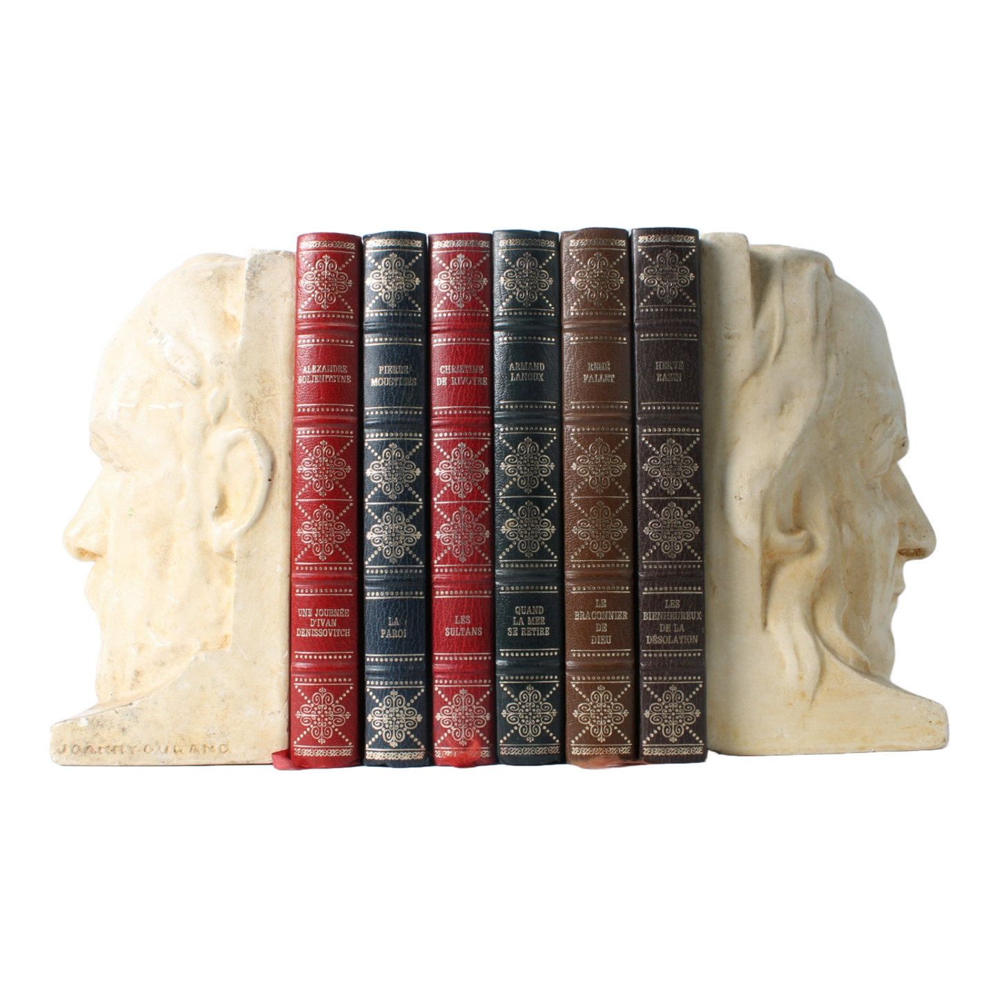 Luxury French Literary Collection in Faux Leather - Solzhenitsyn, Lanoux, Bazin,