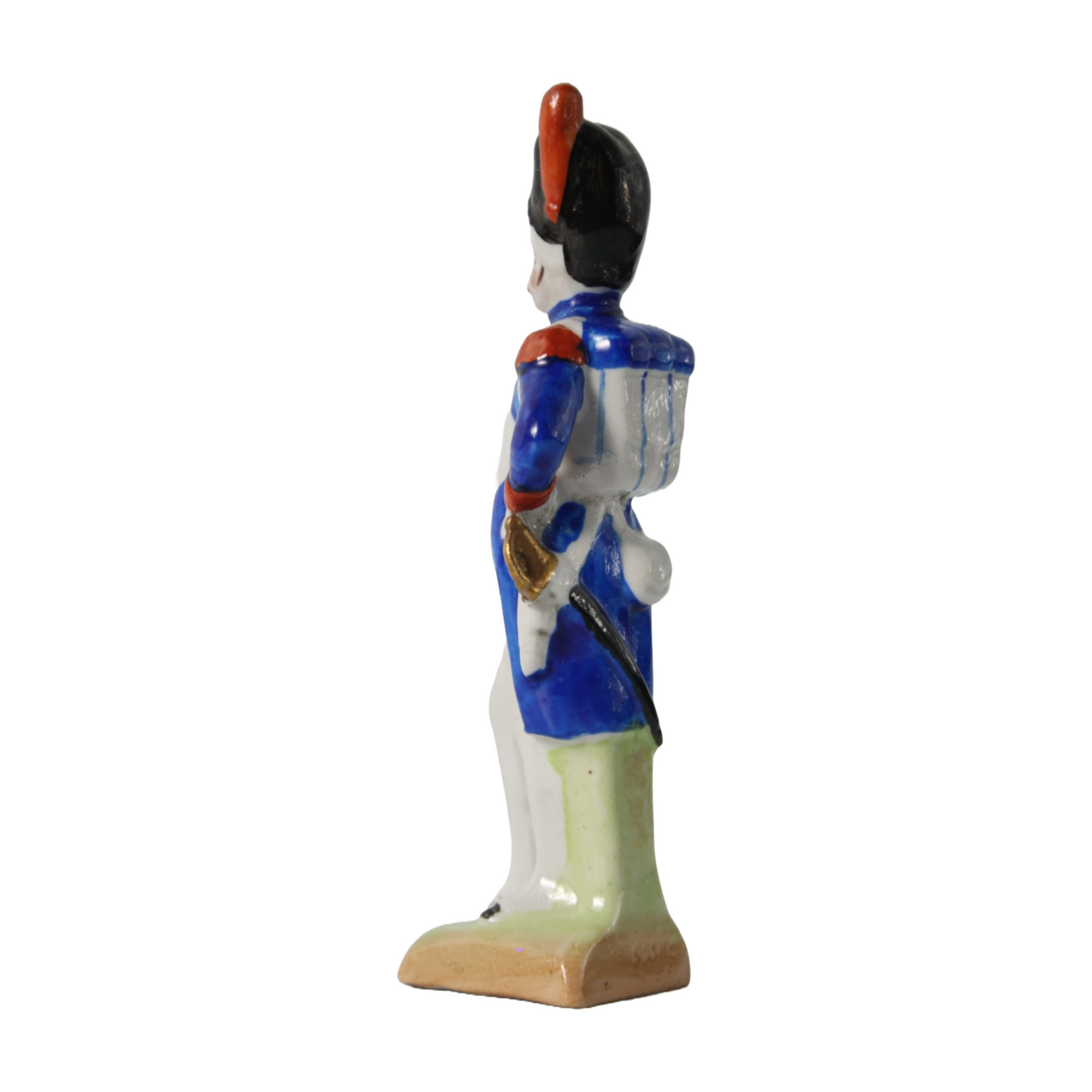 Hand-Painted Porcelain Figurine of Napoleonic Soldier, Kister Scheibe Alsbach