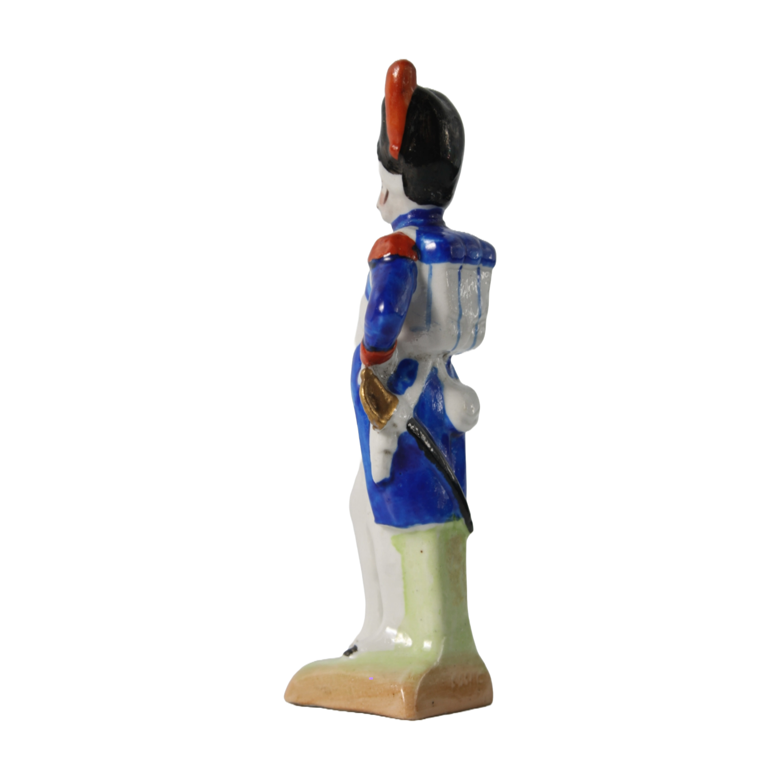 Hand-Painted Porcelain Figurine of Napoleonic Soldier, Kister Scheibe Alsbach