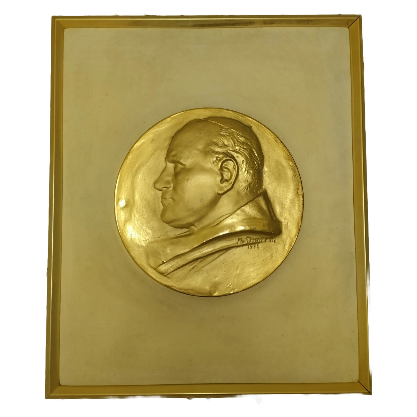 Golden Relief of Pope John Paul II | Mario Donizetti | 1998 | Religious Art