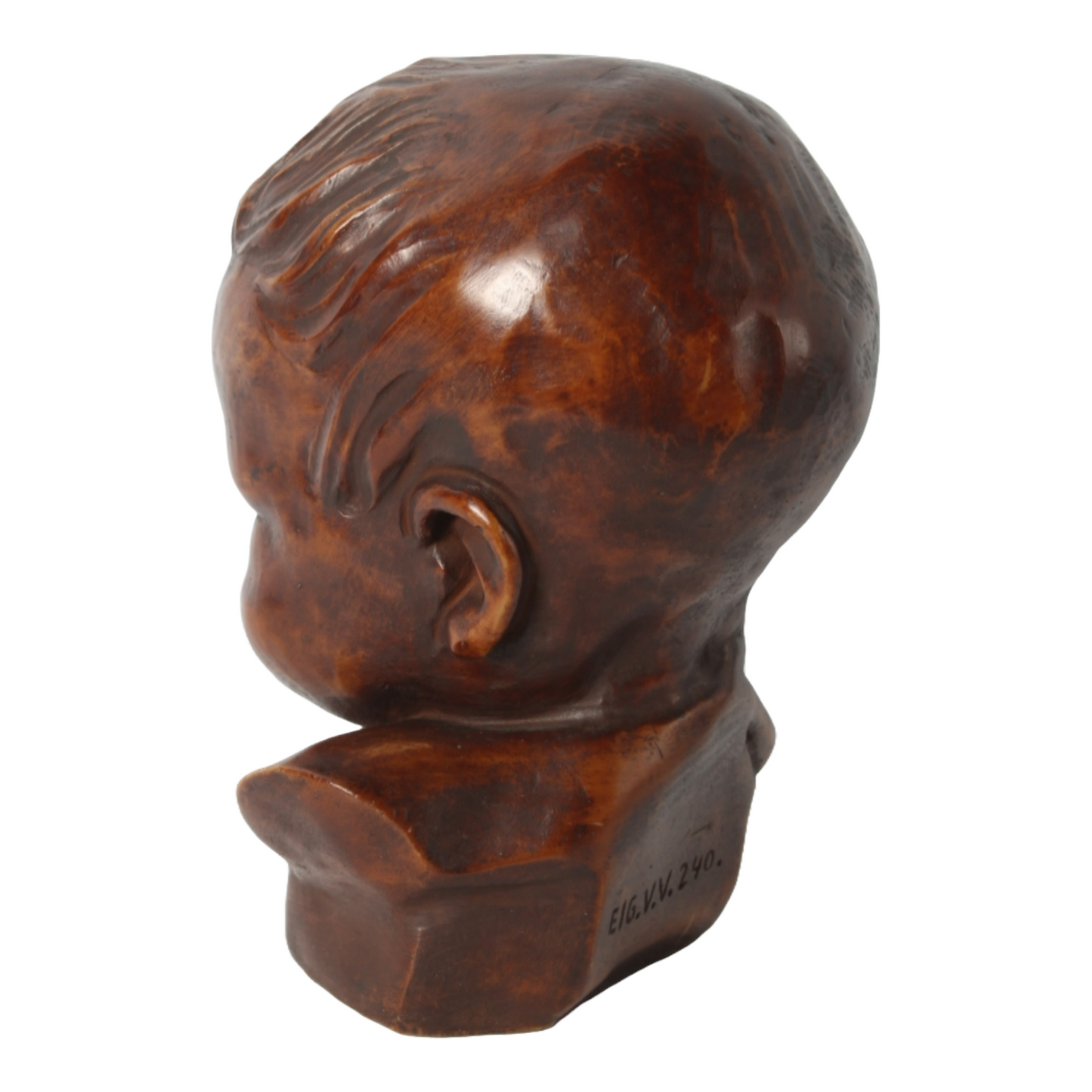 Antique Sleeping Baby Bust Sculpture - Mid-Century Art Decor, Serene and Detaile