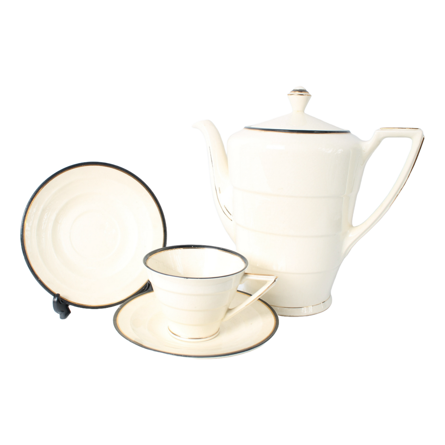 Vintage Mosa Maastricht Plateel Coffee/Tea Set, 11 Cups, 11 Saucers, 1930