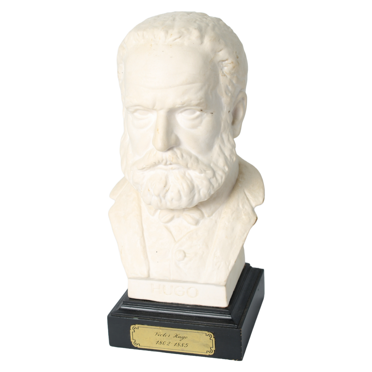 Vintage Goebel Victor Hugo Bust | Bisque Porcelain Sculpture on Black Base