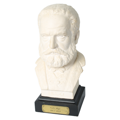 Vintage Goebel Victor Hugo Bust | Bisque Porcelain Sculpture on Black Base