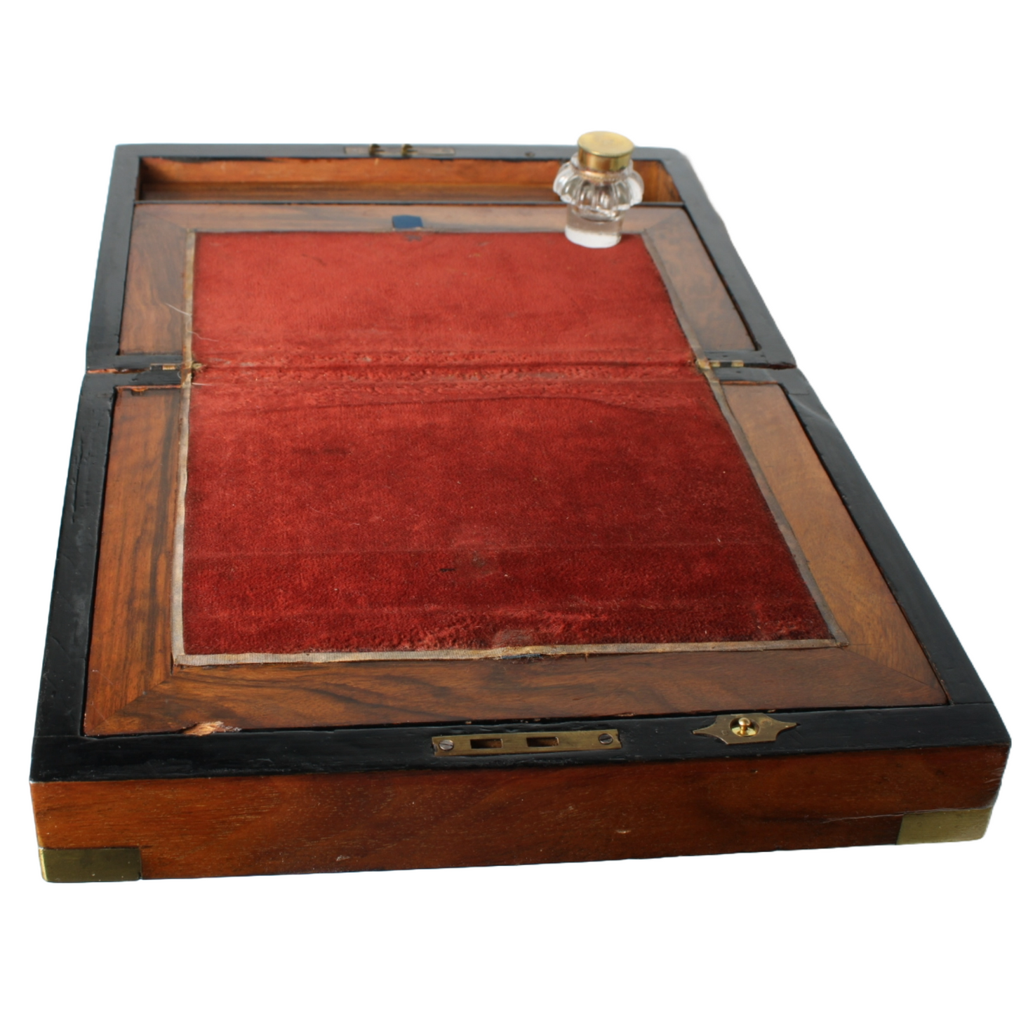 Antique Wooden Writing Box | Brass Details and Inscription | 1899 | Mahogany
