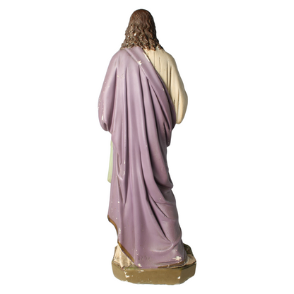 Antique Sacred Heart of Jesus Statue | Plaster | Hand-Painted | 1900-1925 | 65cm
