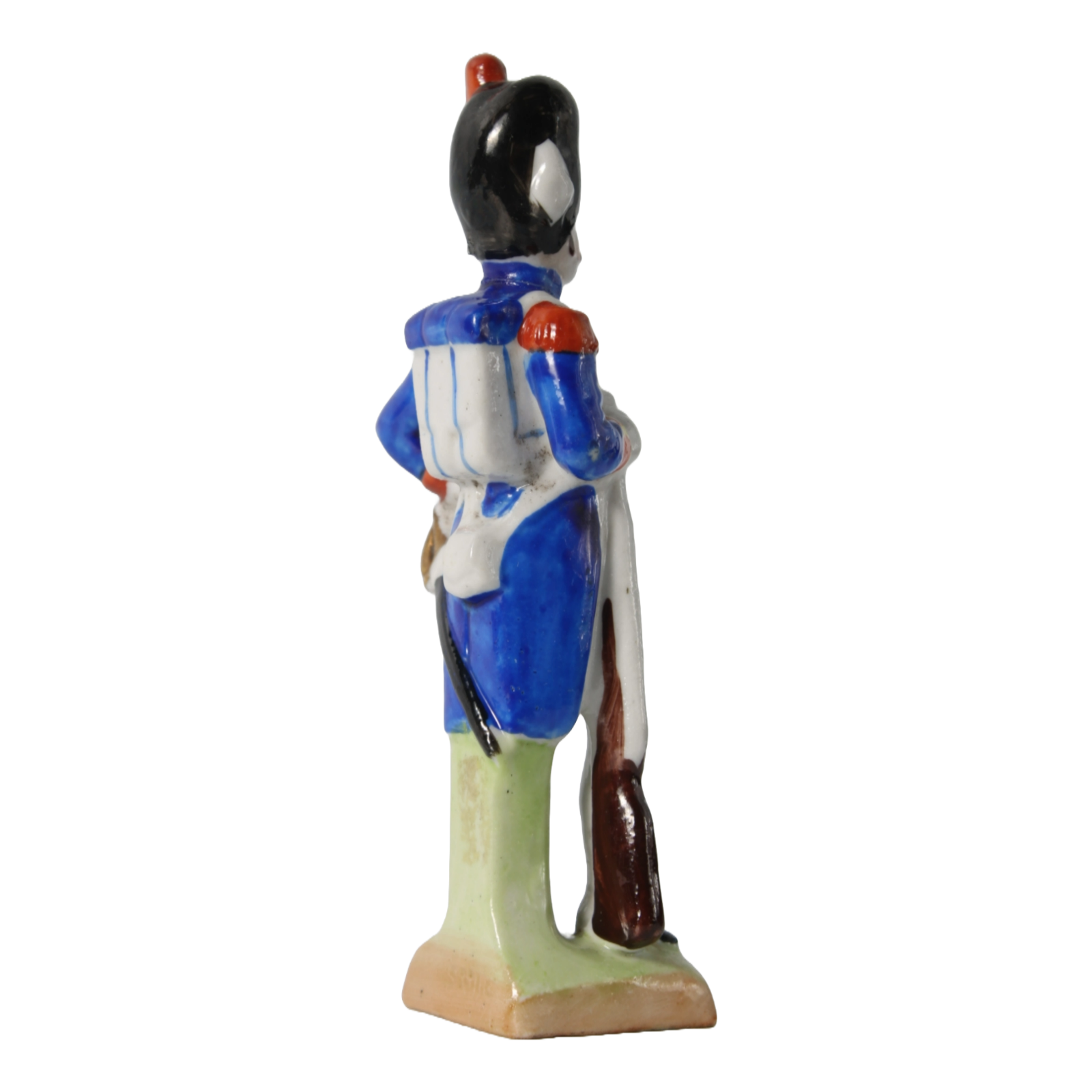 Hand-Painted Porcelain Figurine of Napoleonic Soldier, Kister Scheibe Alsbach