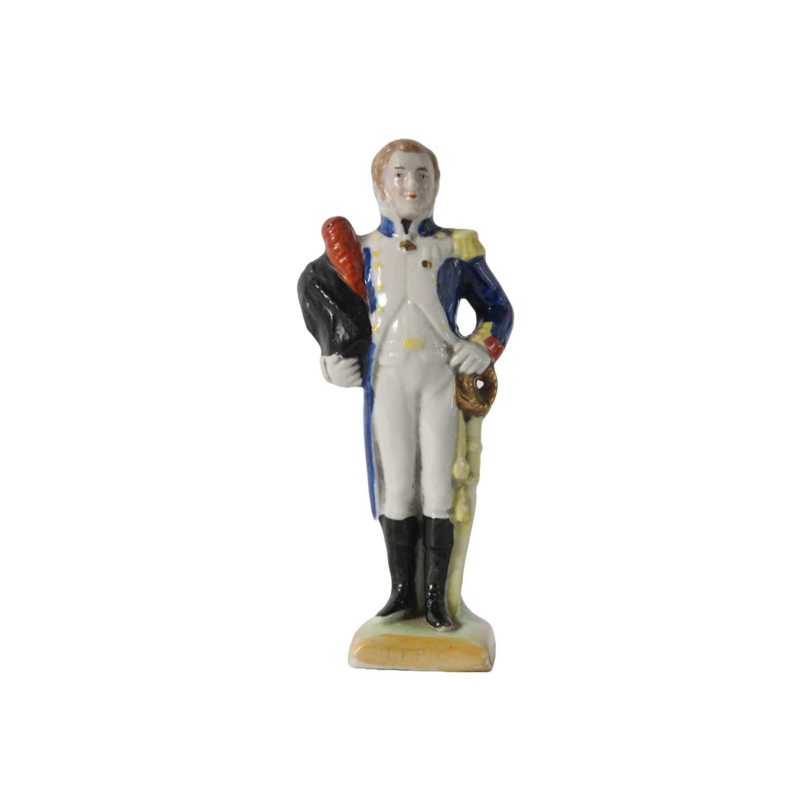 Hand-Painted Porcelain Figurine of General Louis Lepic, Kister Scheibe Alsbach,