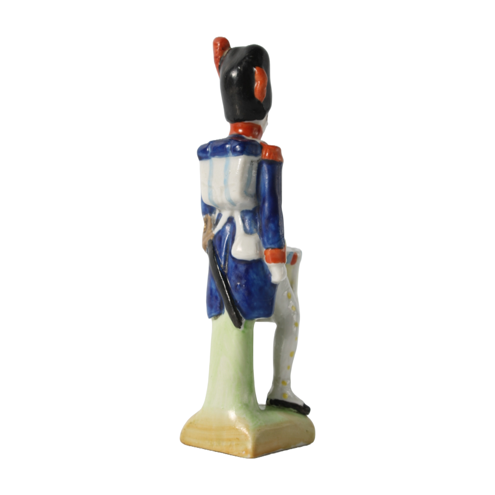 Vintage Porcelain Drummer Figurine in Napoleonic Uniform, Hand-Painted, 1900-193