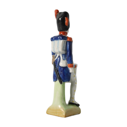 Vintage Porcelain Drummer Figurine in Napoleonic Uniform, Hand-Painted, 1900-193