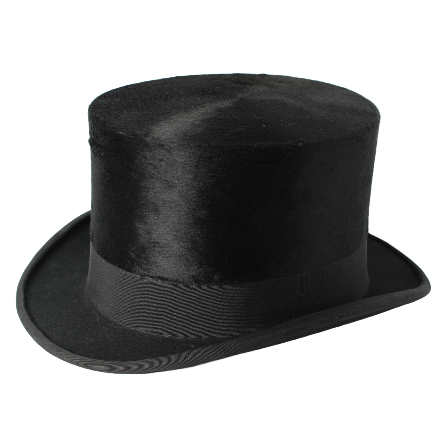 Antique Moleskin Top Hat with Original Storage Case & Detachable Cuffs