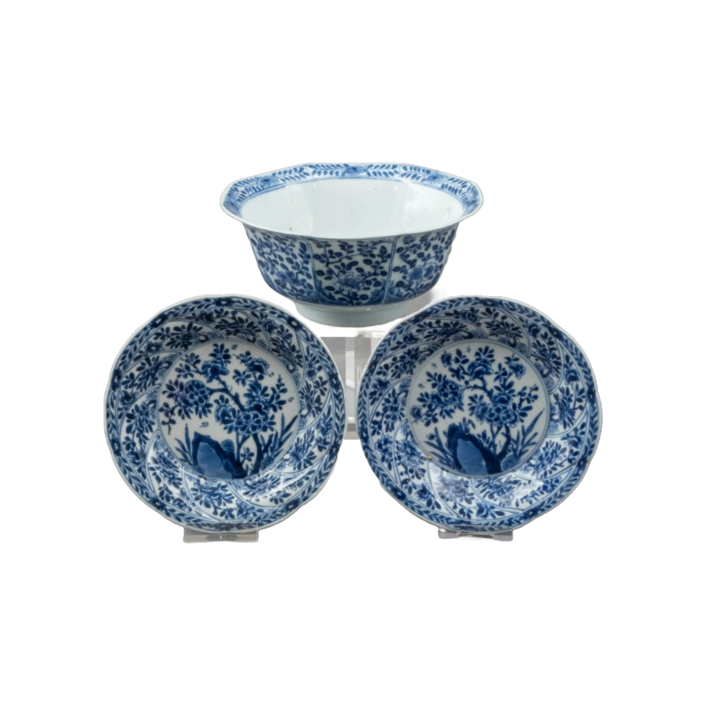 Rare Chinese Blue and White Porcelain Bowls | Kangxi & Qing Dynasty | Antique