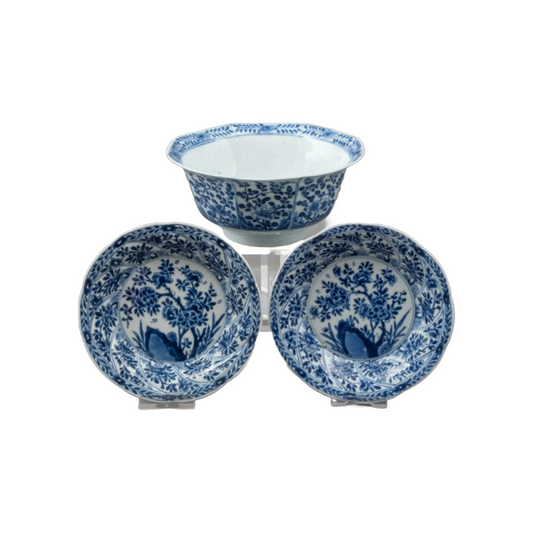 Rare Chinese Blue and White Porcelain Bowls | Kangxi & Qing Dynasty | Antique