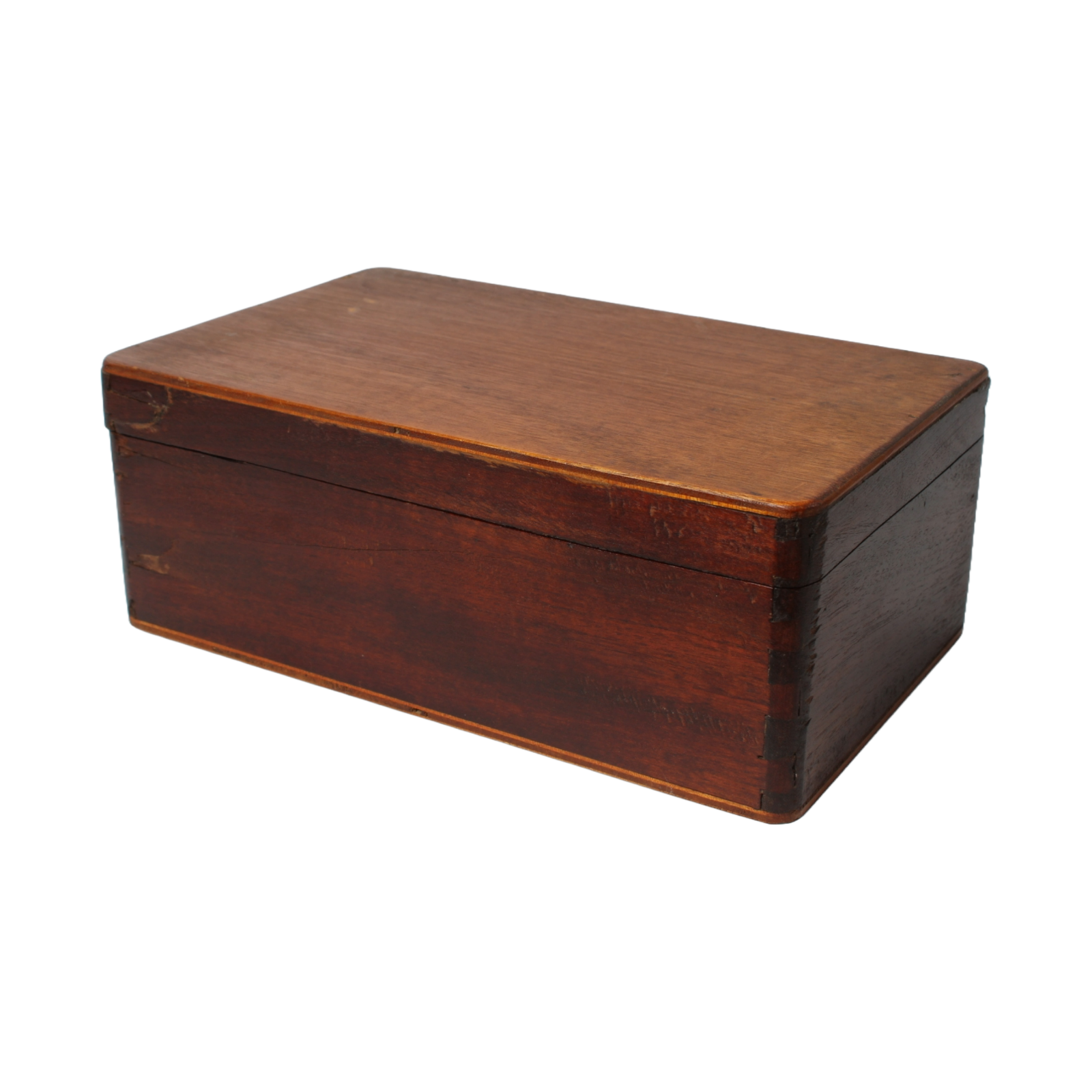 Antique Handcrafted Wooden Box - Unique Vintage Storage Chest - 29x18x11 cm