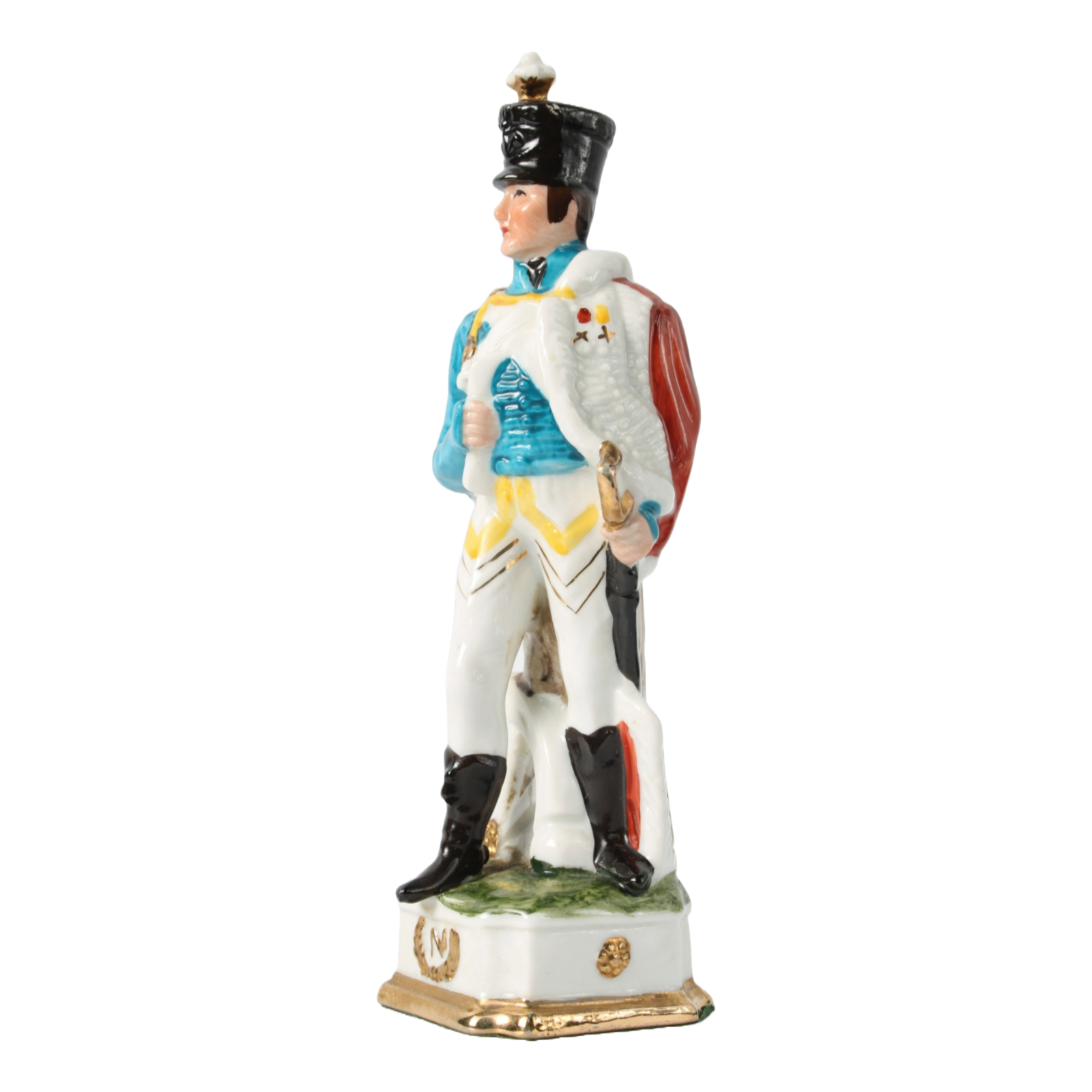 Hand-Painted Porcelain Figurine of Napoleonic Officer, Circa 1920-1940