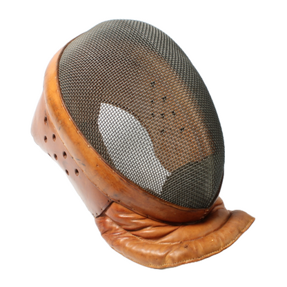 Vintage 1920s French Fencing Mask and Mannequin Head on Adjustable Stand