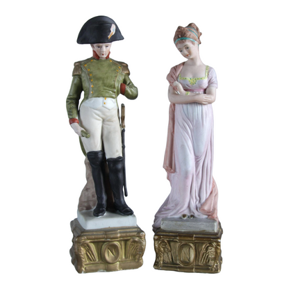 Napoleon I and Joséphine de Beauharnais Figurines, Italy, Ceramic, Circa 1975