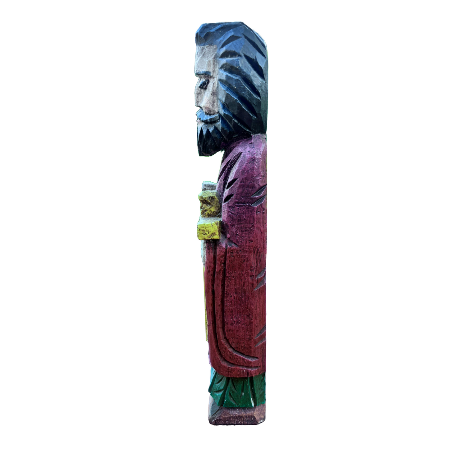 Beautiful Antique Wooden Statue of Saint Matthias with Sword - Unique Gift