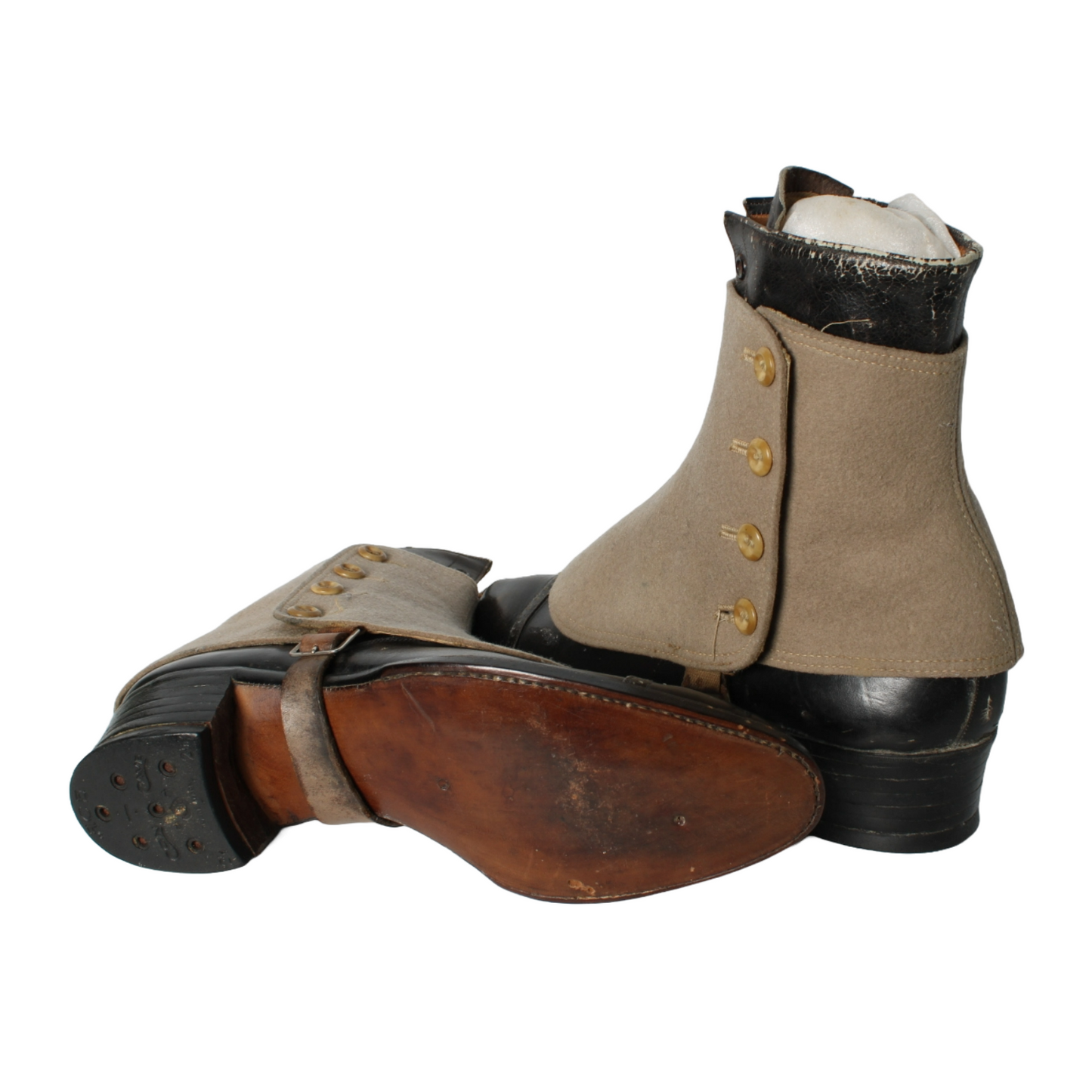 Antique Edwardian Ladies' Shoes | Original Fabric Spats | Size 2½