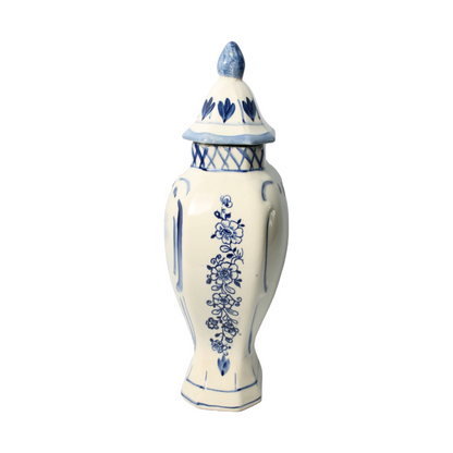 Authentic Delft Blue Lidded Vase - Hand-Painted - 20th Century Masterpiece