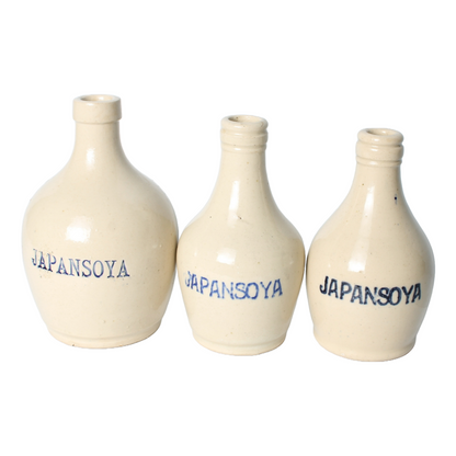 Vintage Japanese Ceramic Bottles "JAPANSOYA" - Set of 3