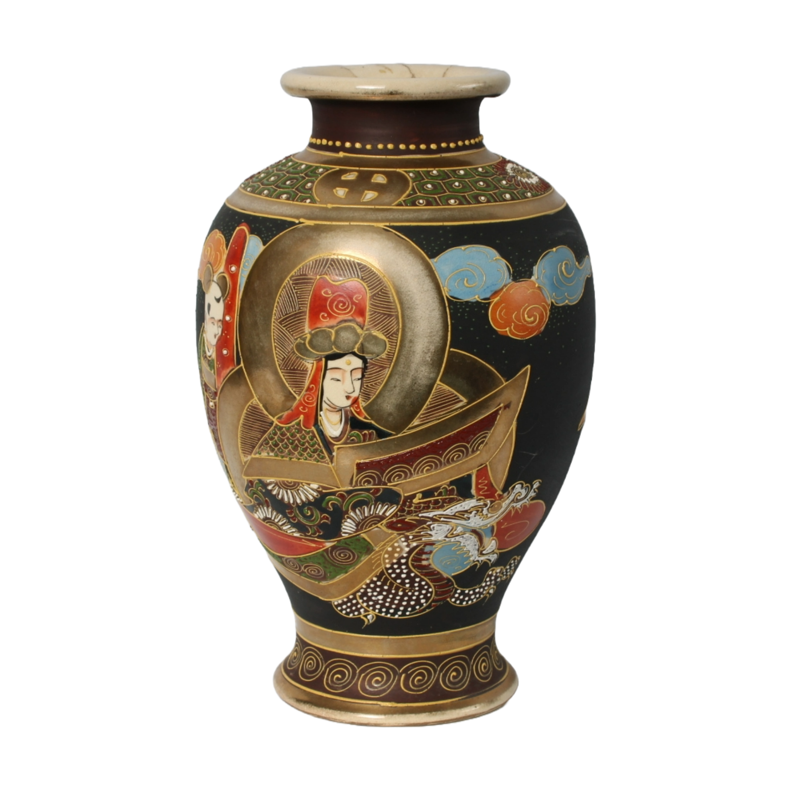 Hand-Painted Japanese Vase - Signs of Use - 20th Century Masterpiece