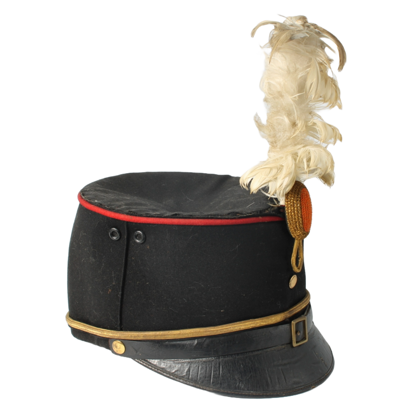 Antique KNIL Kepi with White Plume, Dutch Colonial Army, 1900-1940, Rare Collect