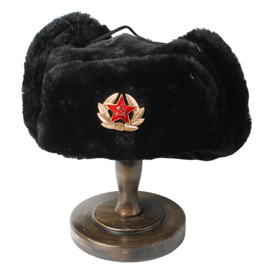 Authentic Soviet Ushanka Winter Hat Size 58 – Vintage Russian Army Fur Hat with
