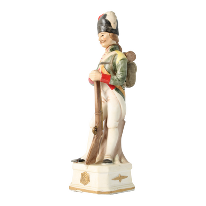 Antique Hand-Painted Porcelain Soldier Figurine, 1880-1900, European Collectible