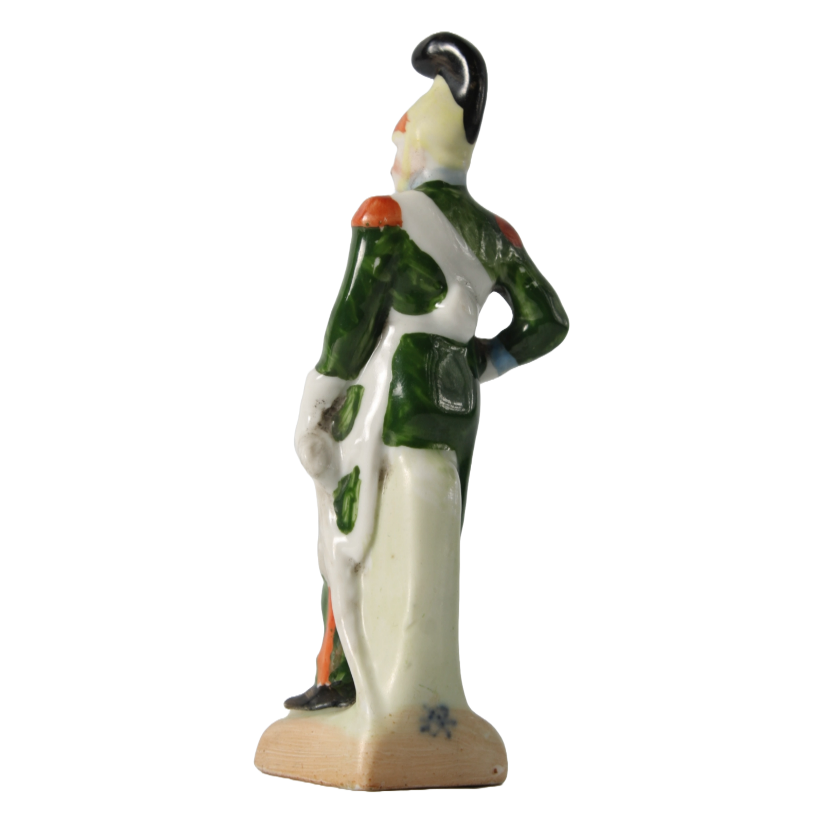 Hand-Painted Porcelain Figurine of Napoleonic Officer, 1920-1940, Kister Scheibe