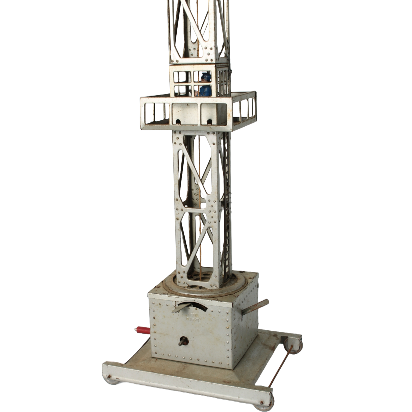 Rare Joustra Toy Crane from France ca. 1950–1965 | Mechanical Metal Crane