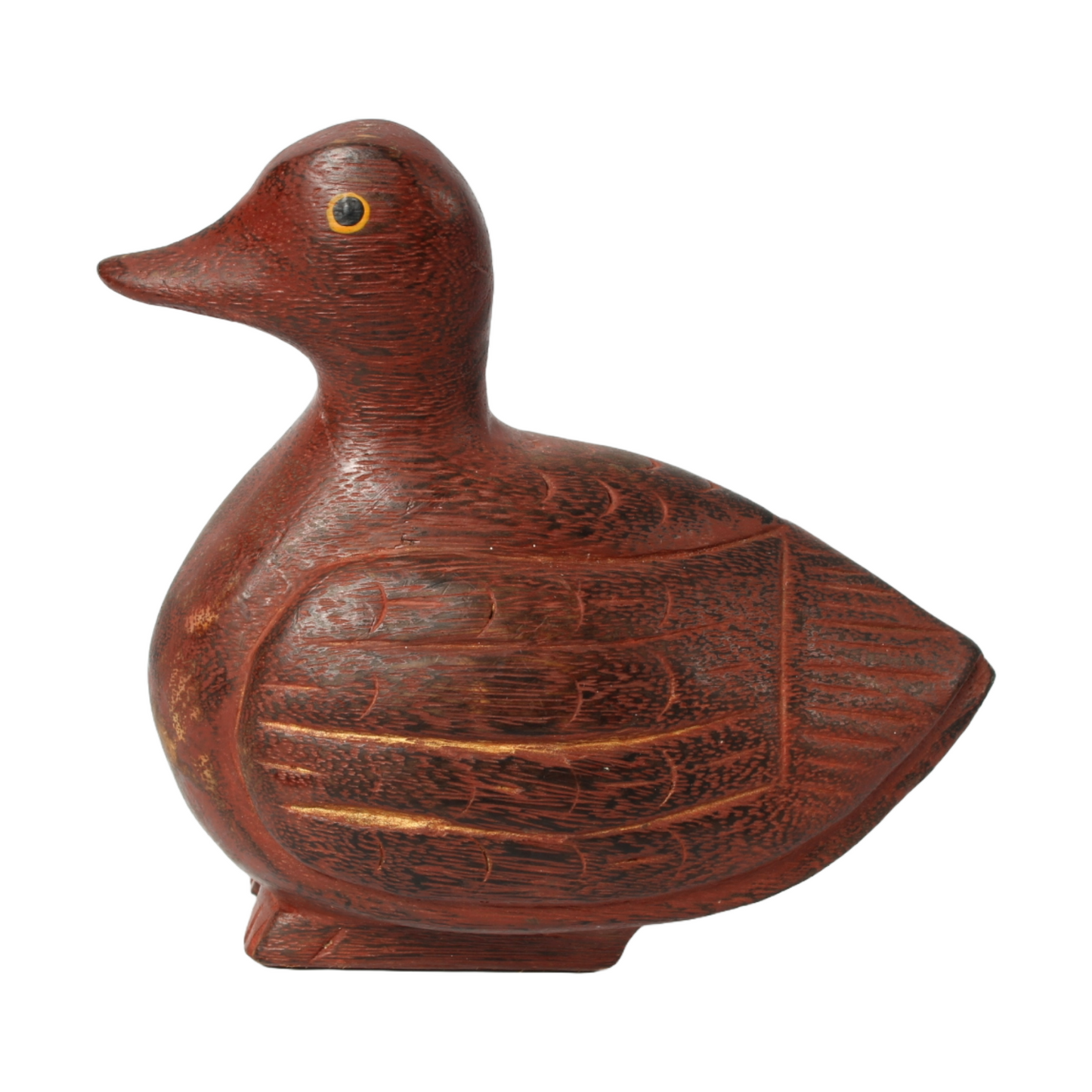 Handmade Wooden Chinese Mandarin Duck Sculpture - Symbol of Luck & Loyalty