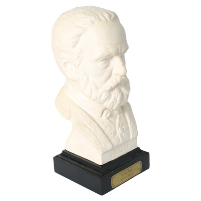 Vintage Goebel Victor Hugo Bust | Bisque Porcelain Sculpture on Black Base