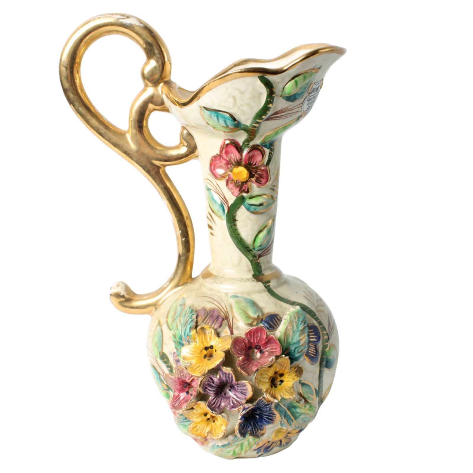 Hand-Painted Belgian Decorative Pitcher – Hubert Bequet Ceramic Art