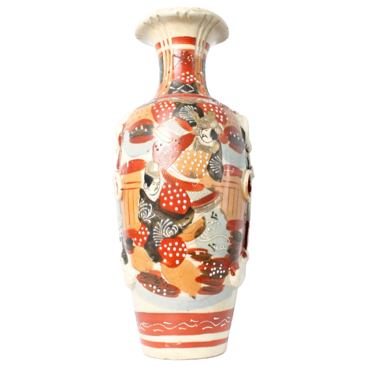 Set of Four Hand-Painted Japanese Satsuma Vases, Late 19th to Early 20th Century