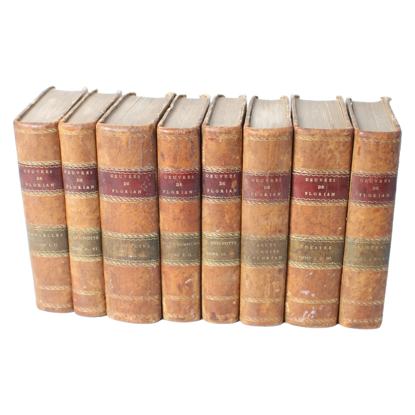 Complete Set of 8 Antique Books by Jean-Pierre Claris de Florian (1810-1816)