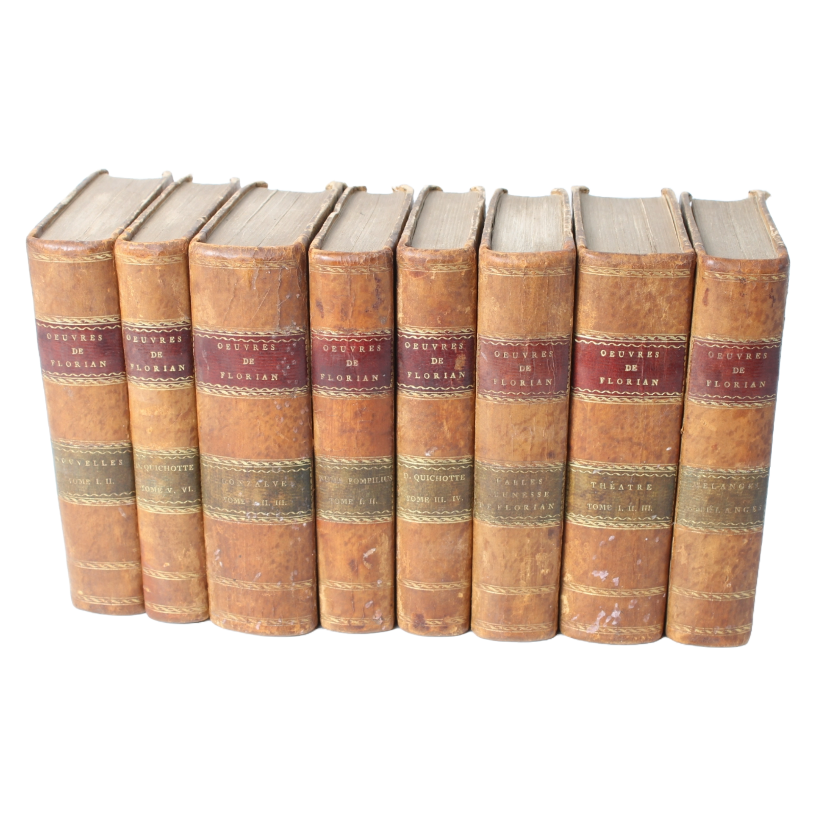 Complete Set of 8 Antique Books by Jean-Pierre Claris de Florian (1810-1816)
