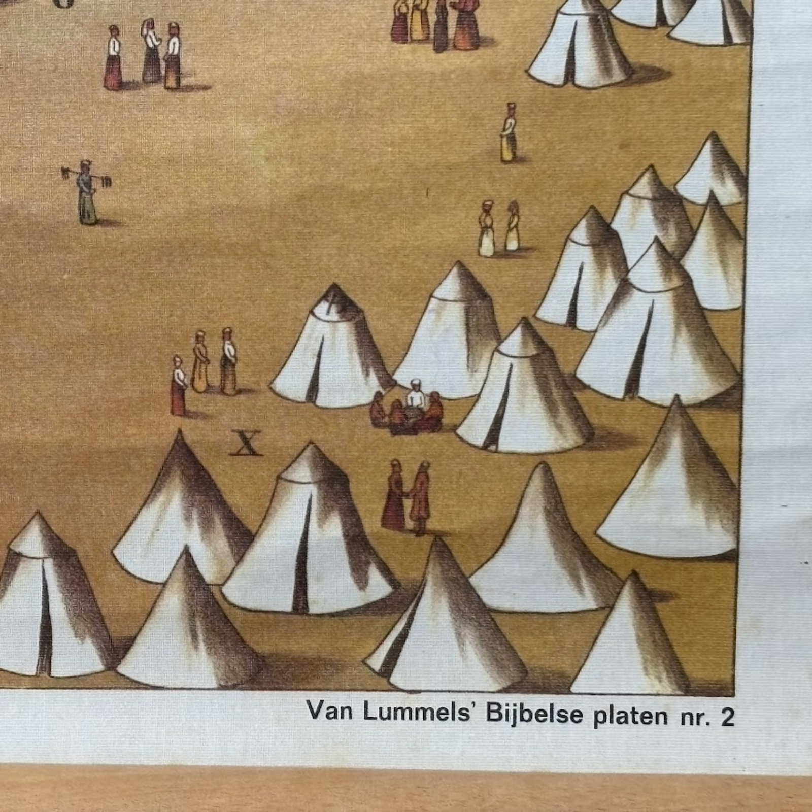 Antique Dutch Bible School Chart “The Tabernacle in the Desert”