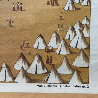Antique Dutch Bible School Chart “The Tabernacle in the Desert”