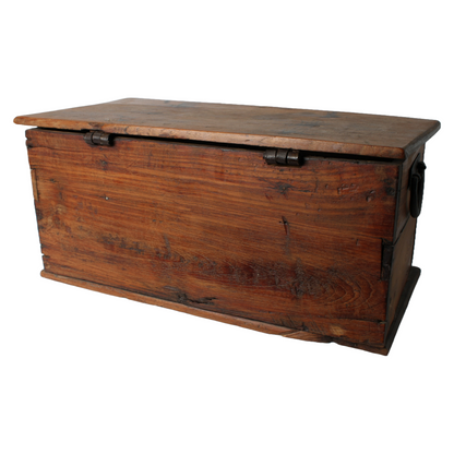Antique Wooden Cash Box | Detailed Woodcarving | 18th-19th Century |