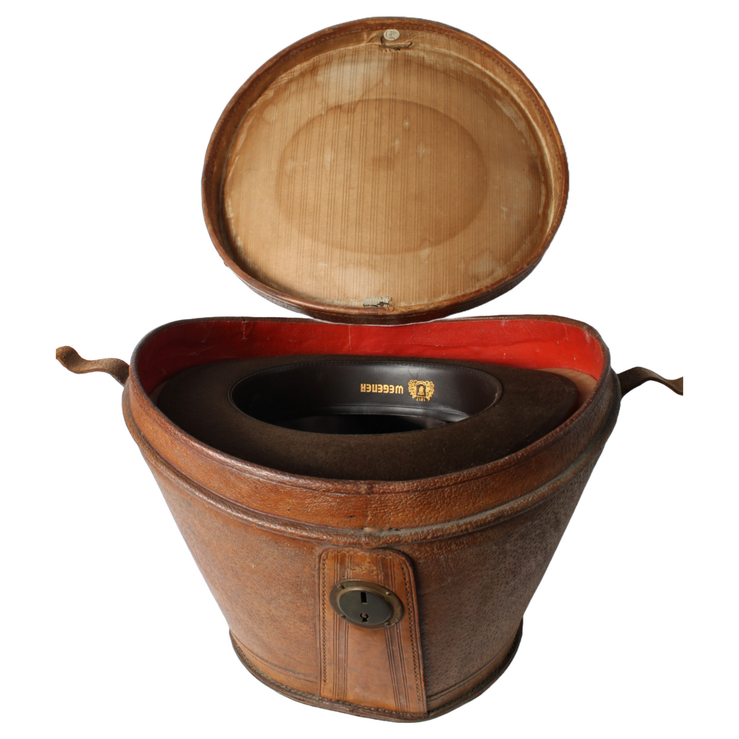 Antique Brown Bowler Hat (Size 58) with Leather Hat Box – Wegener