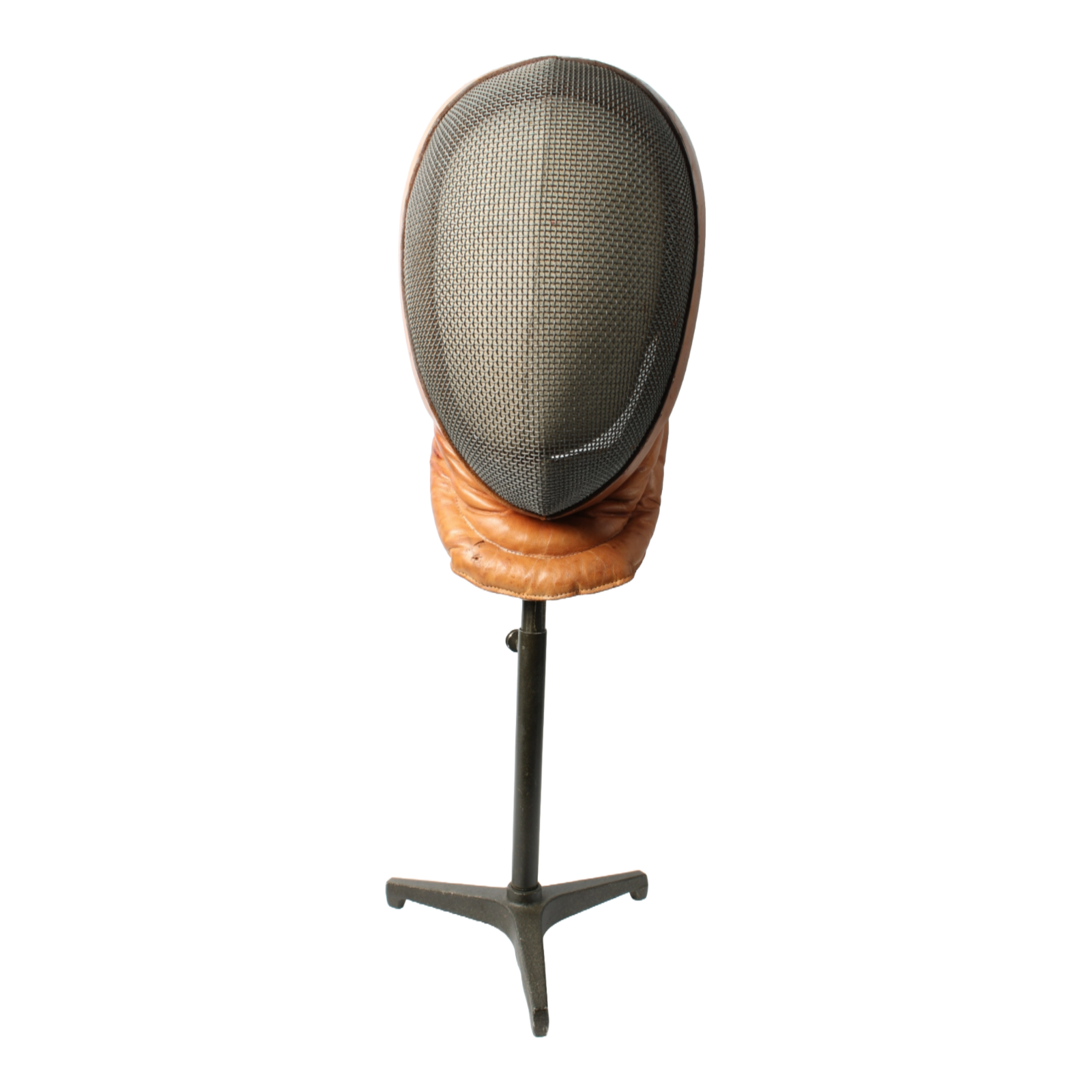 Vintage 1920s French Fencing Mask and Mannequin Head on Adjustable Stand