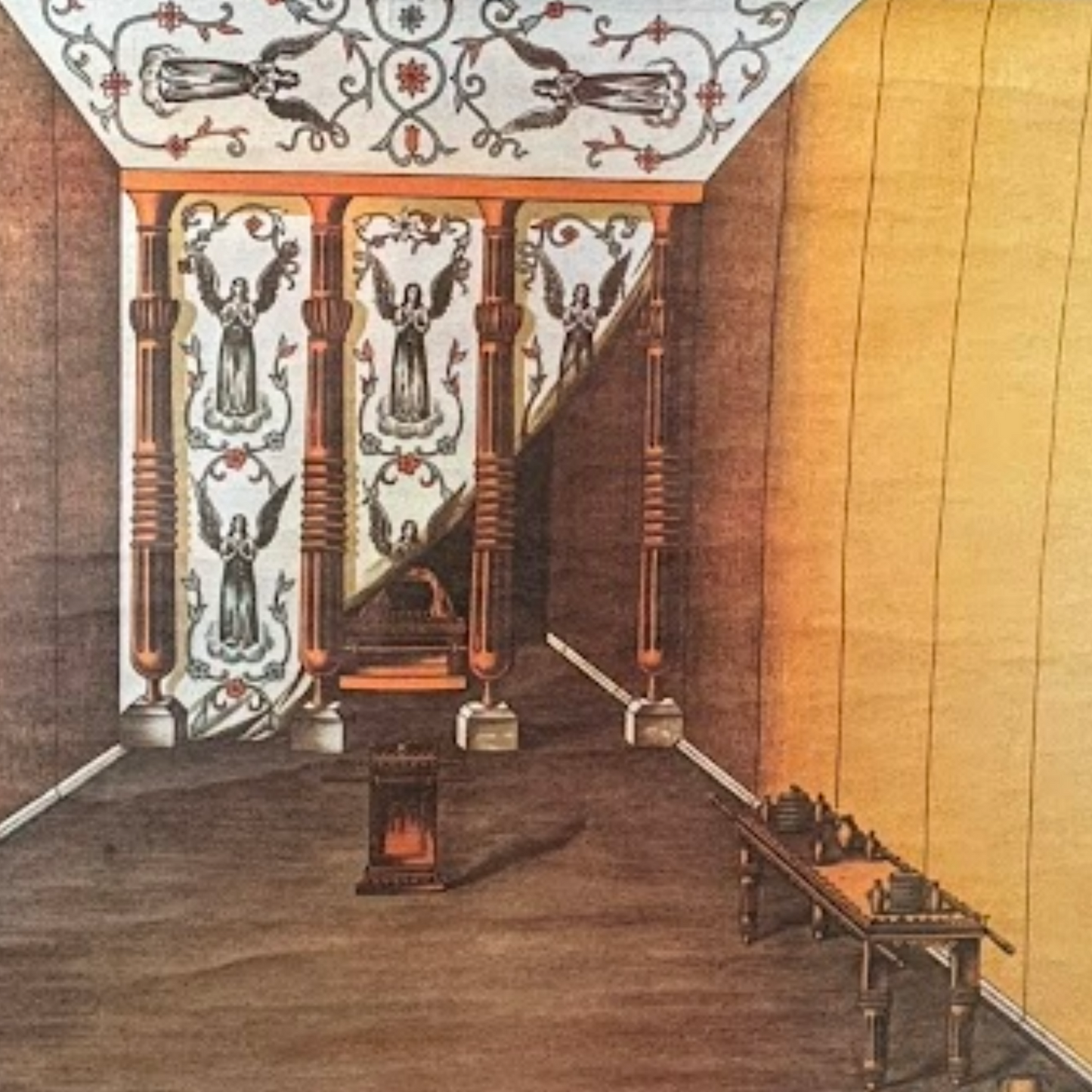 Antique Dutch School Chart “The Tabernacle from Within”