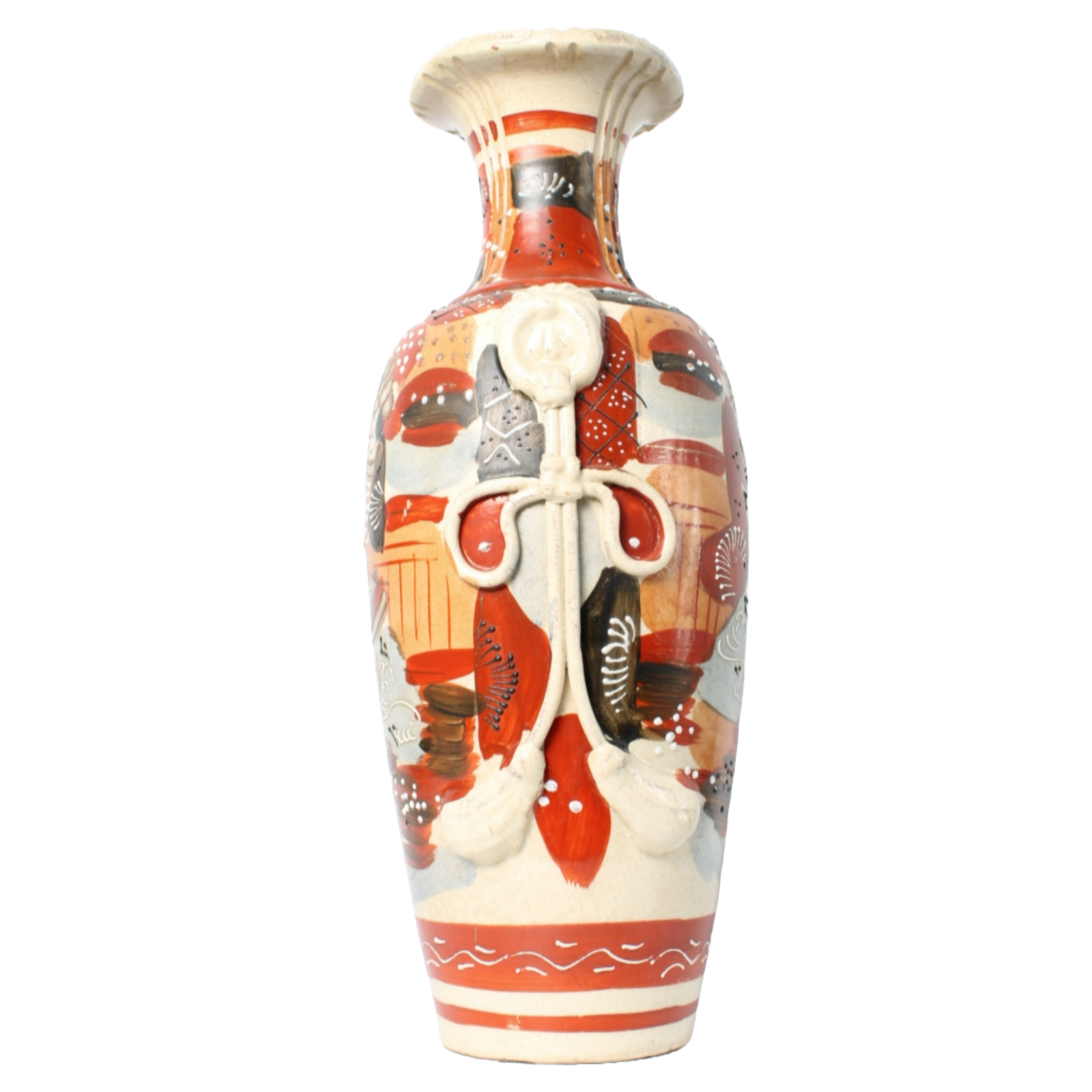 Set of Four Hand-Painted Japanese Satsuma Vases, Late 19th to Early 20th Century