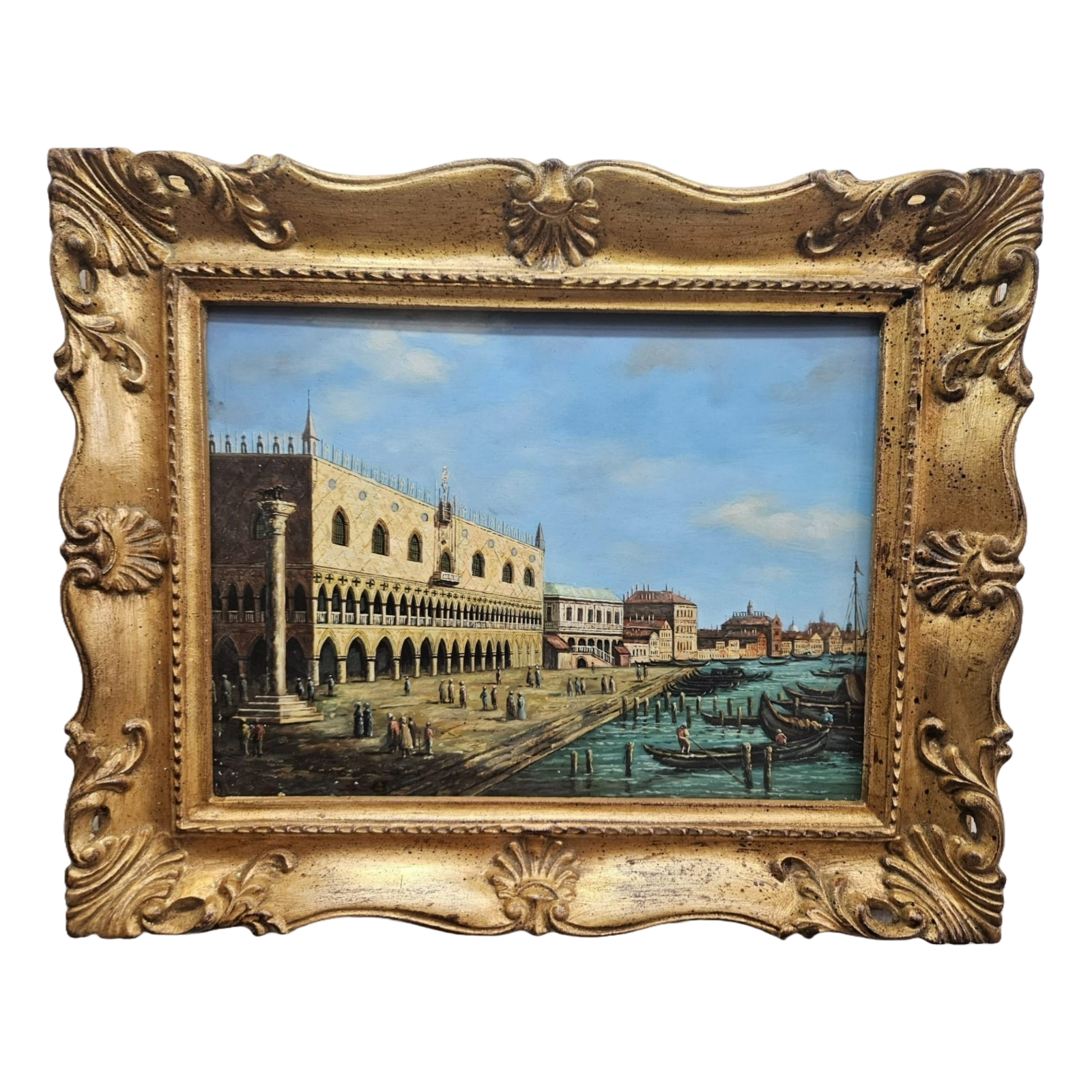 Hand-Painted Oil on Panel Painting of Venice Canal Grande by Aldo Marini, 1960s,