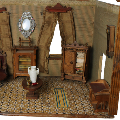 Antique Wooden Dollhouse "Villa Betsie" | Early 20th Century | Furnished